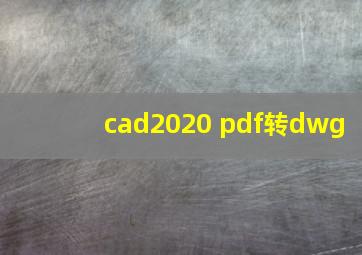 cad2020 pdf转dwg